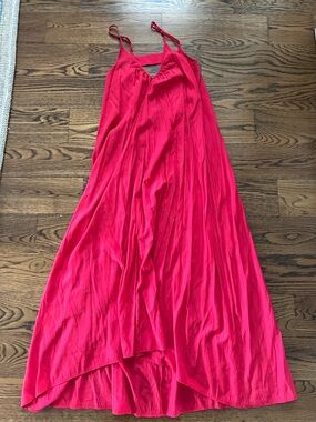 Bright Red Flowing Maxi Slip Dress
